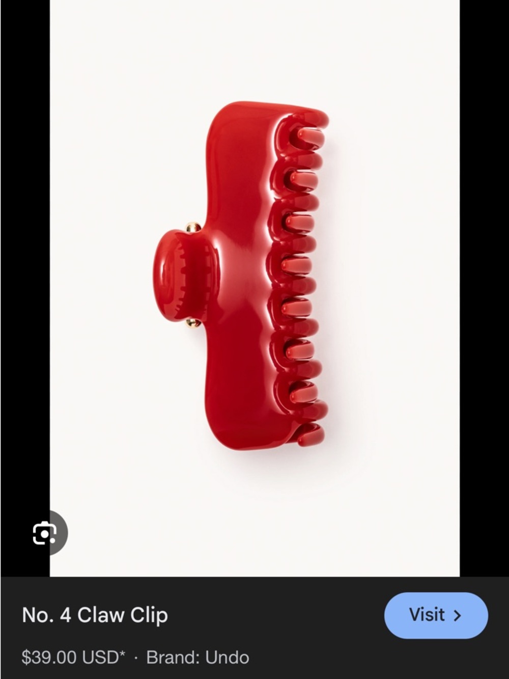 Undo hairware No. 4 Red Claw Clip
